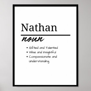 Póster Nathan, Definición de Nombre Personalizado para Ni