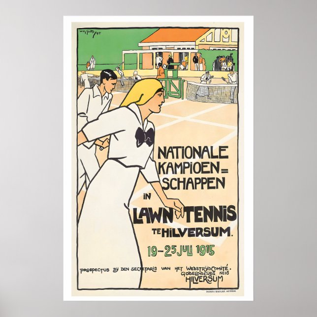 Póster National Championships in Lawn Tennis in Hilversum (Frente)