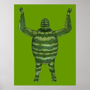 Póster National Watermelon Day Gorilla
