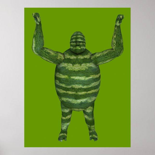 Póster National Watermelon Day Gorilla (Frente)