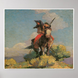 Póster Native American Indian Wild Crow 1896 Art Poster