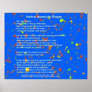 Póster Native American Prayer