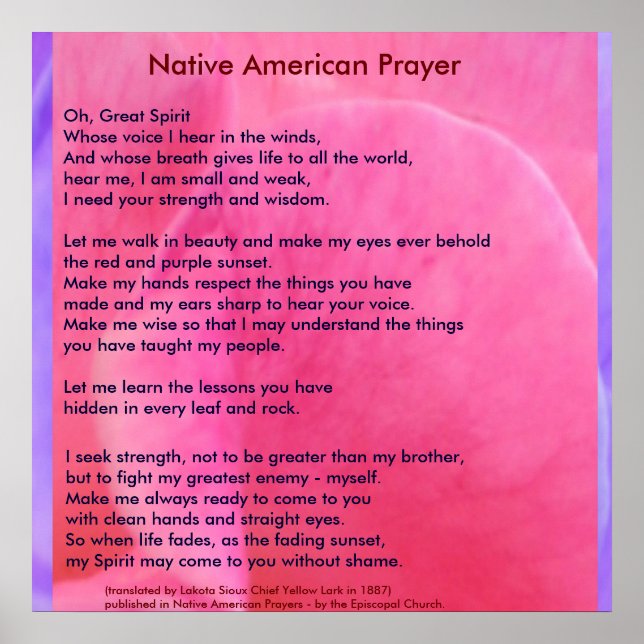 Póster Native American Prayer (Frente)