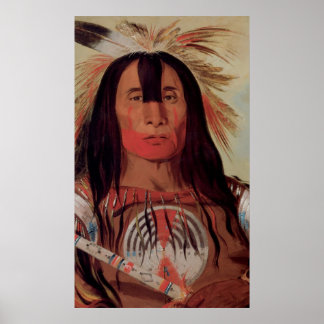 Póster Native Indian Chief 1832 Blood Tribe Art  Poster