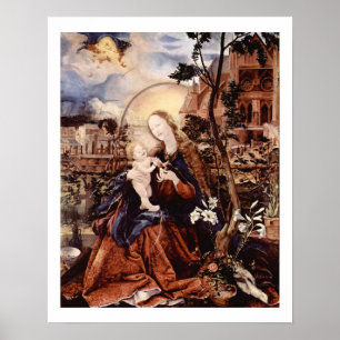 PÓSTER NATIVIDAD CON LIRIOS BLANCOS - MAGIA DE LA NAVIDAD