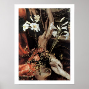 PÓSTER NATIVIDAD CON LIRIOS BLANCOS - MAGIA DE LA NAVIDAD