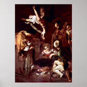 Póster Natividad con San Francisco y San Lorenzo