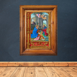Póster Natividad de Navidades cristianos medievales