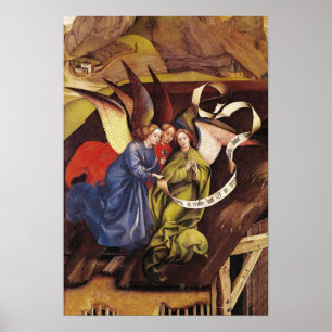 Póster Natividad, detalle de tres ángeles, c.1425