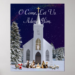 Póster Natividad en la iglesia