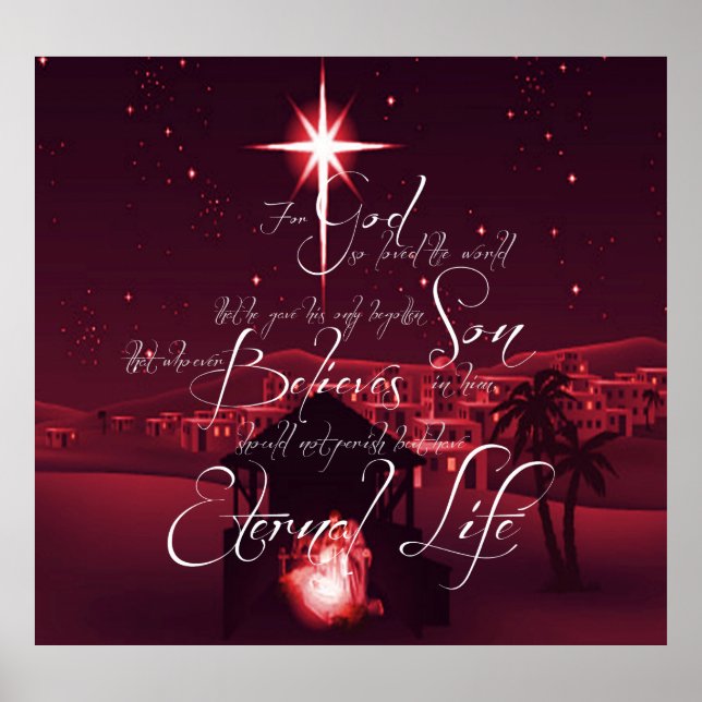 Póster Natividad Juan 3:16 (Frente)