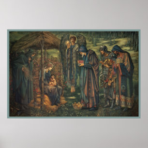 Póster Natividad La estrella de Belén Niño Jesús y Ángel
