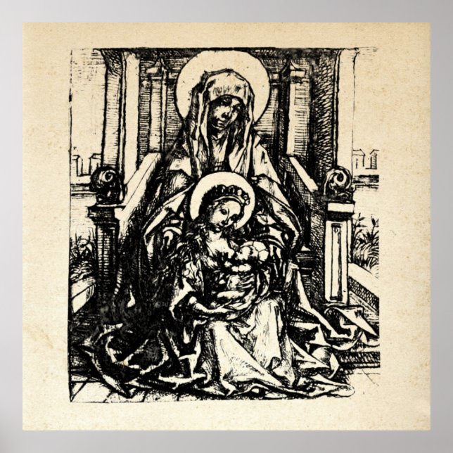 Póster Natividad Madonna y Virgen Infantil María (Frente)