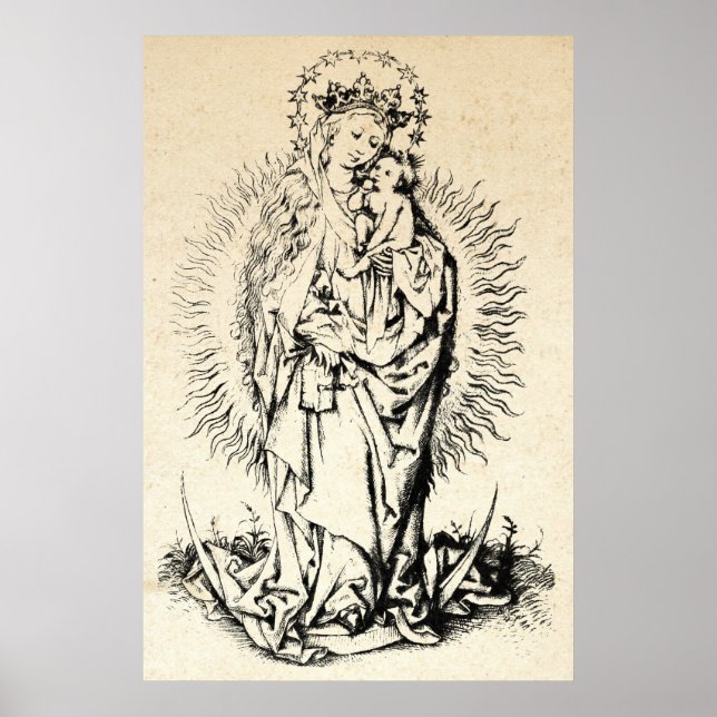 Póster Natividad Madonna y Virgen Infantil María (Frente)