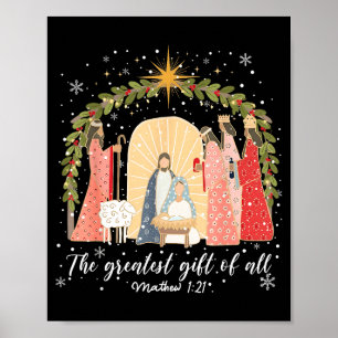 Póster Natividad Navidad Niño Jesús Cristiano Más Grande