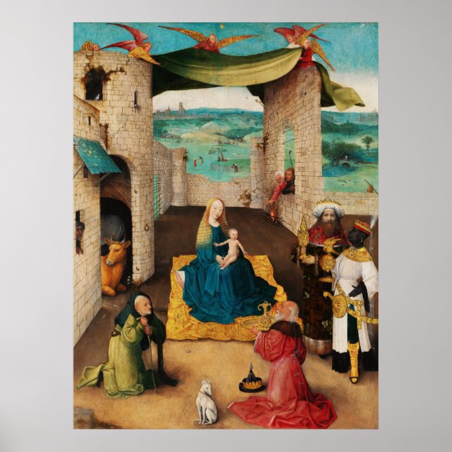 Póster NATIVITY,ADORATION OF MAGI by BOSCH Christmas (Frente)