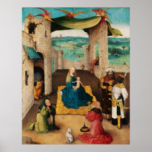 Póster NATIVITY,ADORATION OF MAGI by BOSCH Christmas