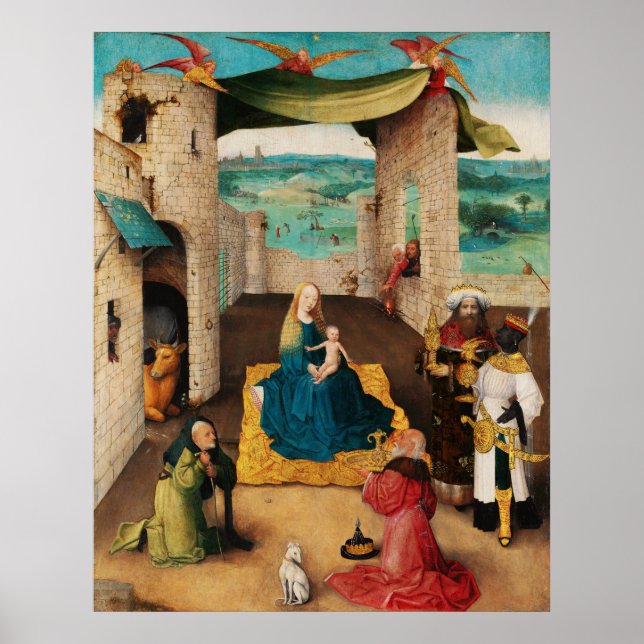 Póster NATIVITY,ADORATION OF MAGI by BOSCH Christmas (Frente)