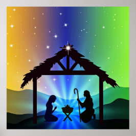 Póster Nativity Manger Navidades Gráfico