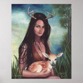 Poster nativo americano deer de arte nativo americ