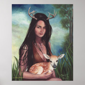 Poster nativo americano deer de arte nativo americ