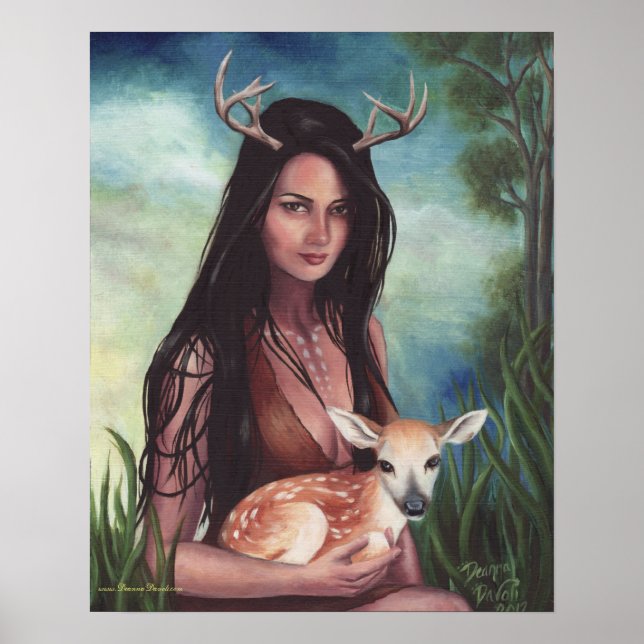Poster nativo americano deer de arte nativo americ (Frente)