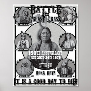 Póster Nativos americanos de la Batalla de Little Big Hor