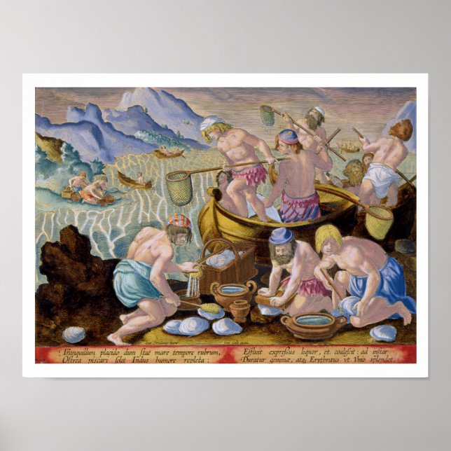 Póster Nativos pescando clavos gigantes en el Indo, plat (Frente)