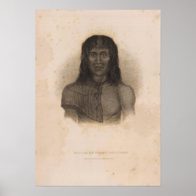 Póster Nativos, Terra del Fuego, Argentina y Chile (Frente)