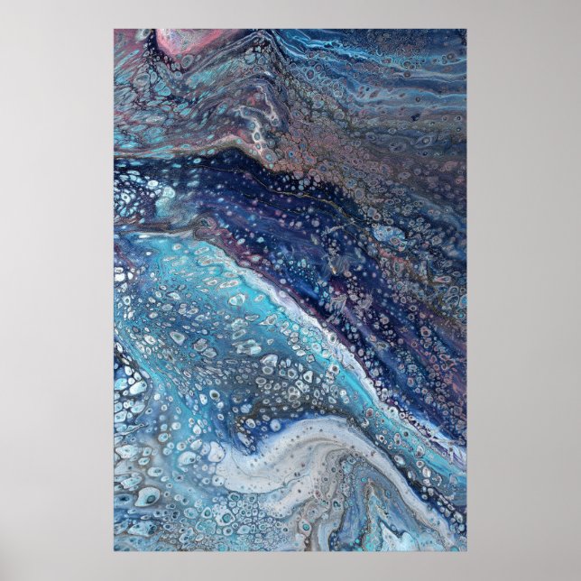 Póster Natural Attraction 2 Blue Geode Abstract Print (Frente)