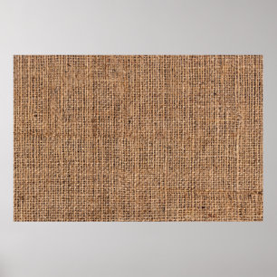 Póster Natural Brown Burlap Canvas Coarse Grunge Backgrou