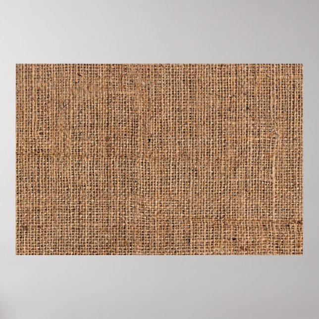 Póster Natural Brown Burlap Canvas Coarse Grunge Backgrou (Frente)
