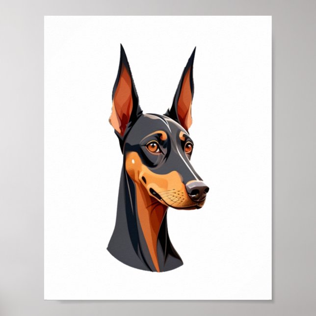 Póster Natural Ear Doberman (Frente)