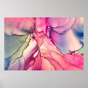 Póster Natural luxury abstract fluid art painting in alco