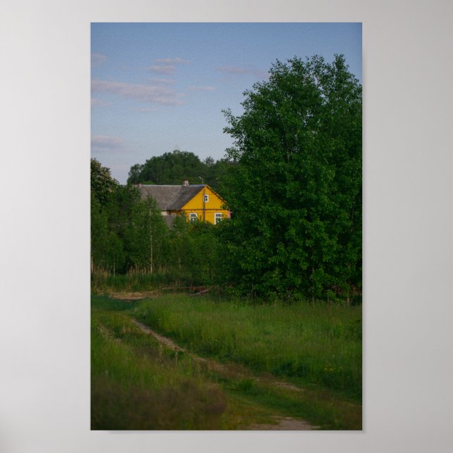 Póster Naturaleza Aldea Rural Paisaje Bielorrusia (Frente)