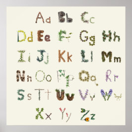 Póster Naturaleza Alphabet Niños Educación ABC Botánica