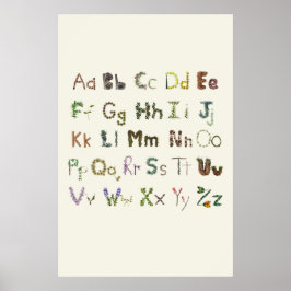 Póster Naturaleza Alphabet Niños Exploración Botánica ABC