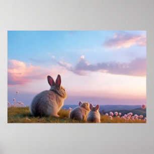 Póster Naturaleza animal conejo majestuosa salvaje