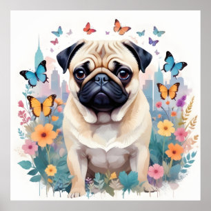 Póster Naturaleza animal de la época de Pug