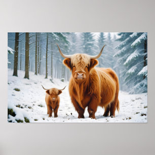 Póster Naturaleza animal de las vacas altolianas Amor por