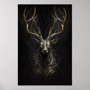 Póster Naturaleza animal de Stag Retrato Vida silvestre P