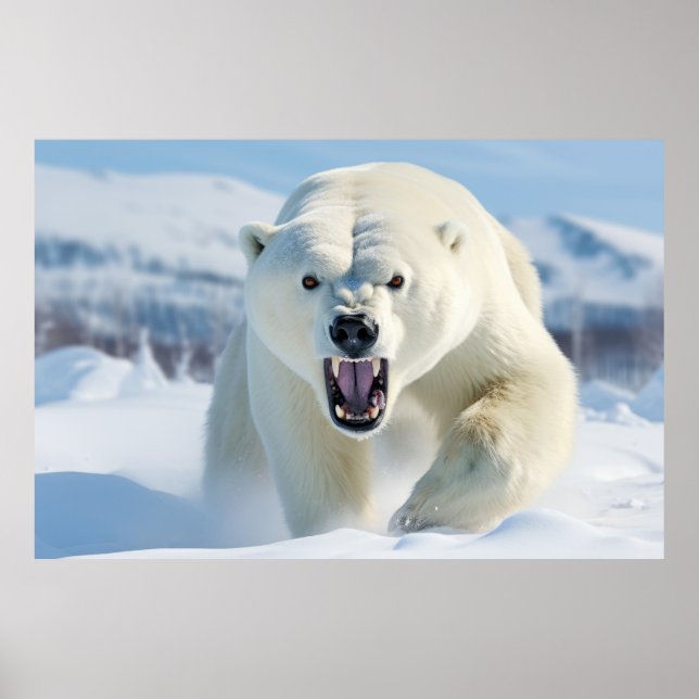Póster Naturaleza animal del oso polar Majestuosa salvaje (Frente)