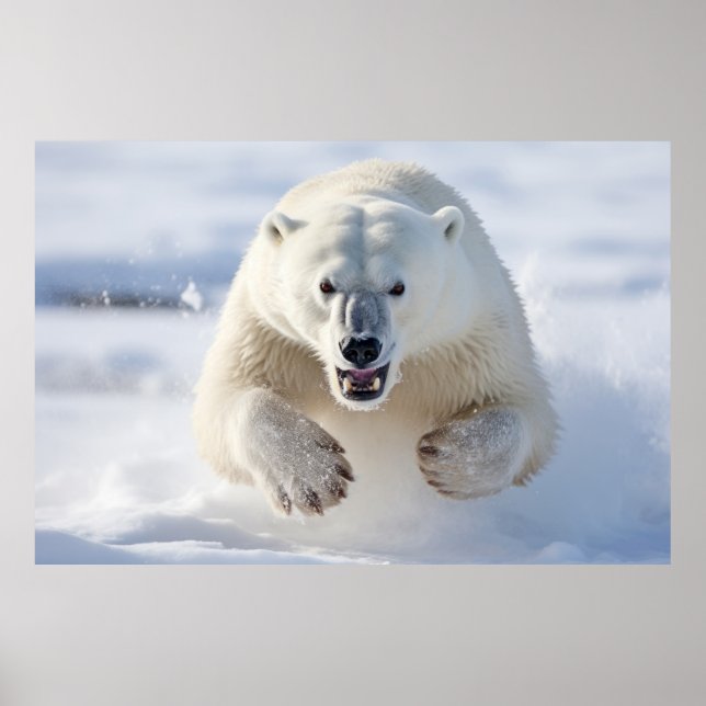 Póster Naturaleza animal del oso polar Majestuosa salvaje (Frente)
