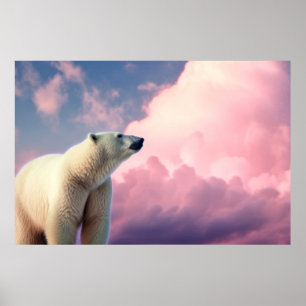 Póster Naturaleza animal del oso polar majestuosa salvaje