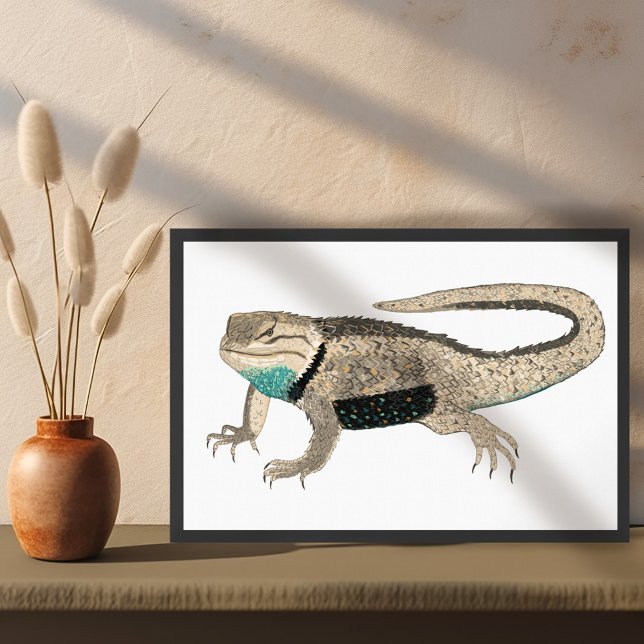 Póster Naturaleza animal del repticio de la lagartija esp (Desert Spiny Lizard Art Reptile Animal Nature Poster Wall Art
)