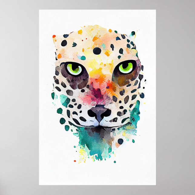 Póster Naturaleza animal salvaje de Jaguar Pintura de art (Frente)