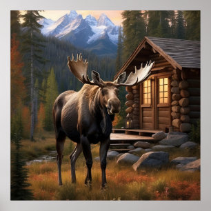 Póster *~* Naturaleza AP49 Montañas Dusk del bosque de lo
