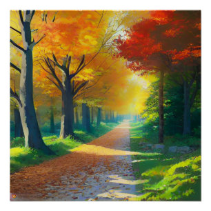 Póster Naturaleza Árboles otoñales en el bosque