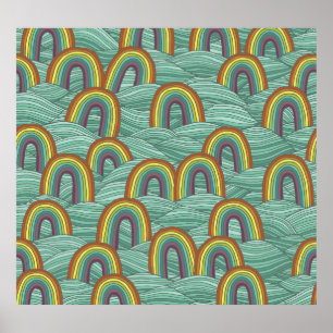 Póster Naturaleza arcoiris: composición de cosecha manual