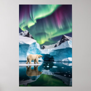 Póster Naturaleza ártica Aurora Iceberg Paisaje al aire l